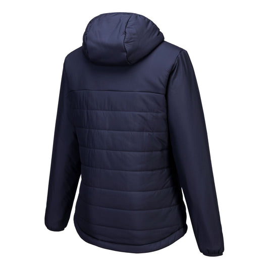 Portwest Dames regenkleding Alle Weersomstandigheden Jas S613 professioneel dames capuchon gevoerd baffle marineblauw(NV)