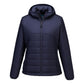 Portwest Dames regenkleding Alle Weersomstandigheden Jas S613 professioneel dames capuchon gevoerd baffle marineblauw(NV)