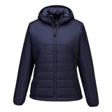 Portwest Dames regenkleding Alle Weersomstandigheden Jas S613 professioneel dames capuchon gevoerd baffle marineblauw(NV)