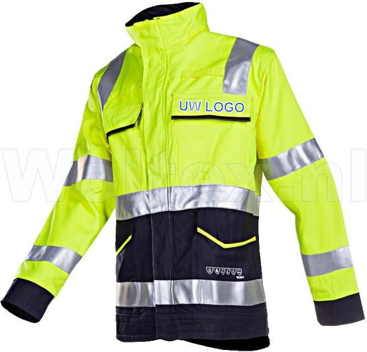 Sioen Jassen Winseler Multinorm Inrits-systeem fluo geel-marineblauw
