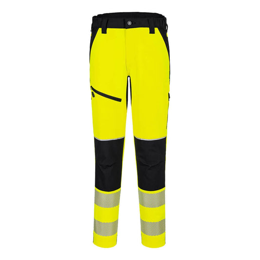 Portwest PW3 Hoge zichtbaarheid Broek T140 Hi-Vis stretch geel-zwart(YB)