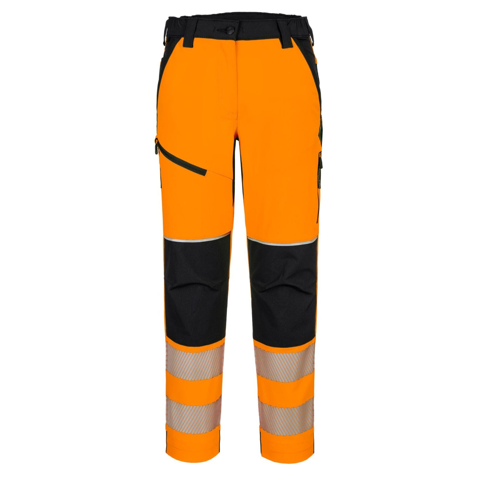 Portwest PW3 Hoge zichtbaarheid Broek T141 Hi-Vis stretch dames oranje-zwart(OB)