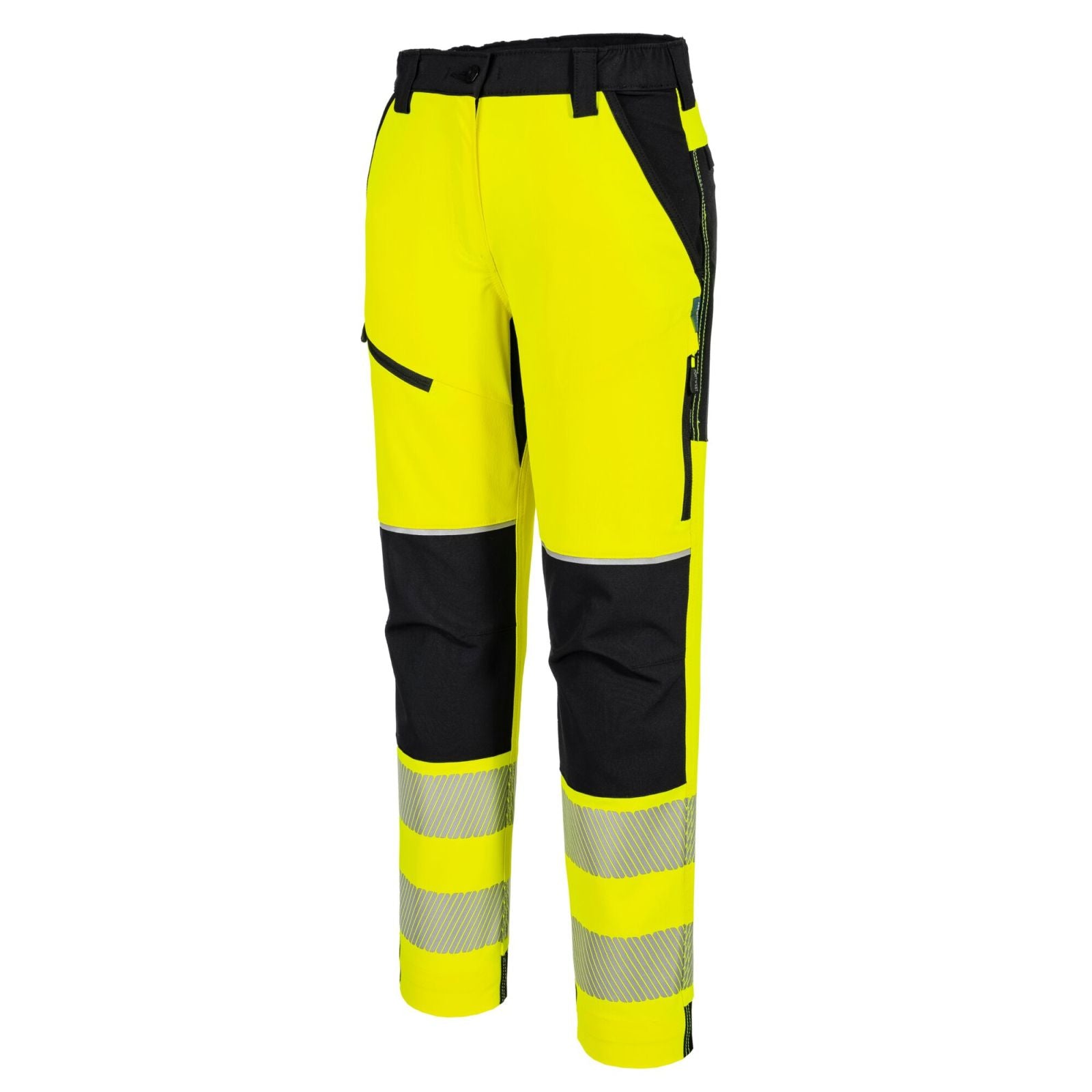 Portwest PW3 Hoge zichtbaarheid Broek T141 Hi-Vis stretch dames geel-zwart(YB)