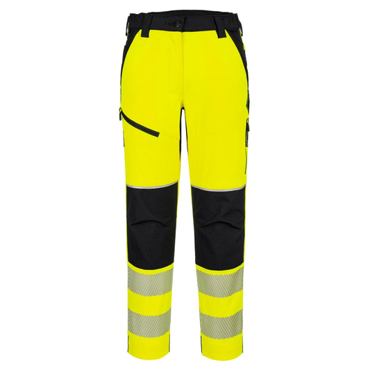 Portwest PW3 Hoge zichtbaarheid Broek T141 Hi-Vis stretch dames geel-zwart(YB)