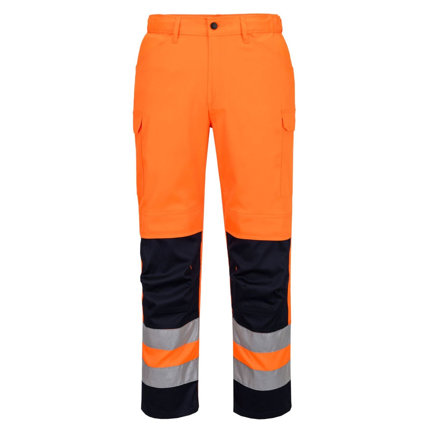 Portwest Hi-Vis Werkkleding Hoge zichtbaarheid Broek T143 Hi-Vis mesh paneel oranje-marineblauw(ON)