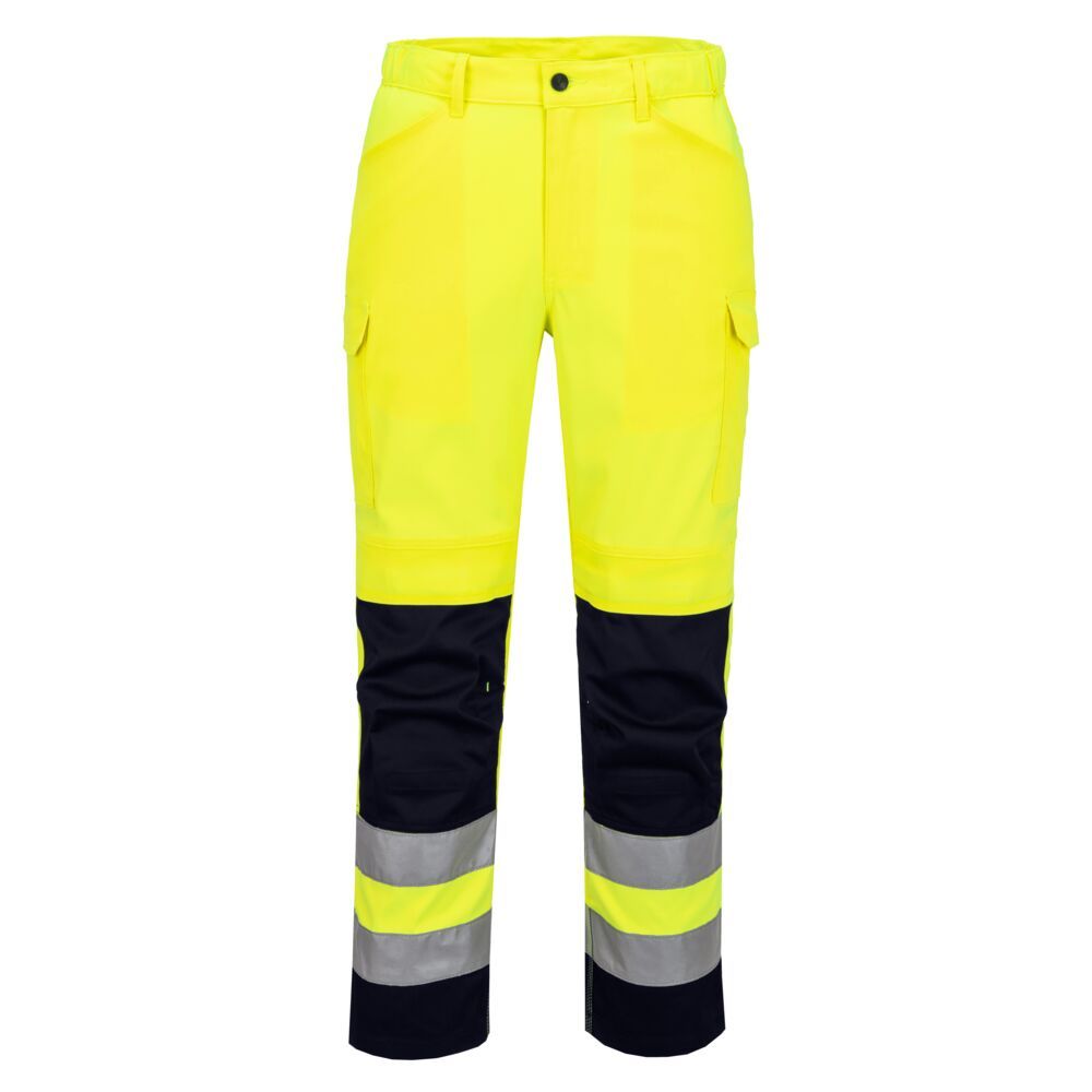 Portwest Hi-Vis Werkkleding Hoge zichtbaarheid Broek T143 Hi-Vis mesh paneel geel-marineblauw(YN)
