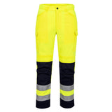 Portwest Hi-Vis Werkkleding Hoge zichtbaarheid Broek T143 Hi-Vis mesh paneel geel-marineblauw(YN)