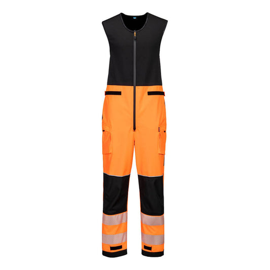 Portwest PW3 Hoge zichtbaarheid Tuinbroek T150 Hi-Vis regenbestendig (3L) oranje-zwart(OB)
