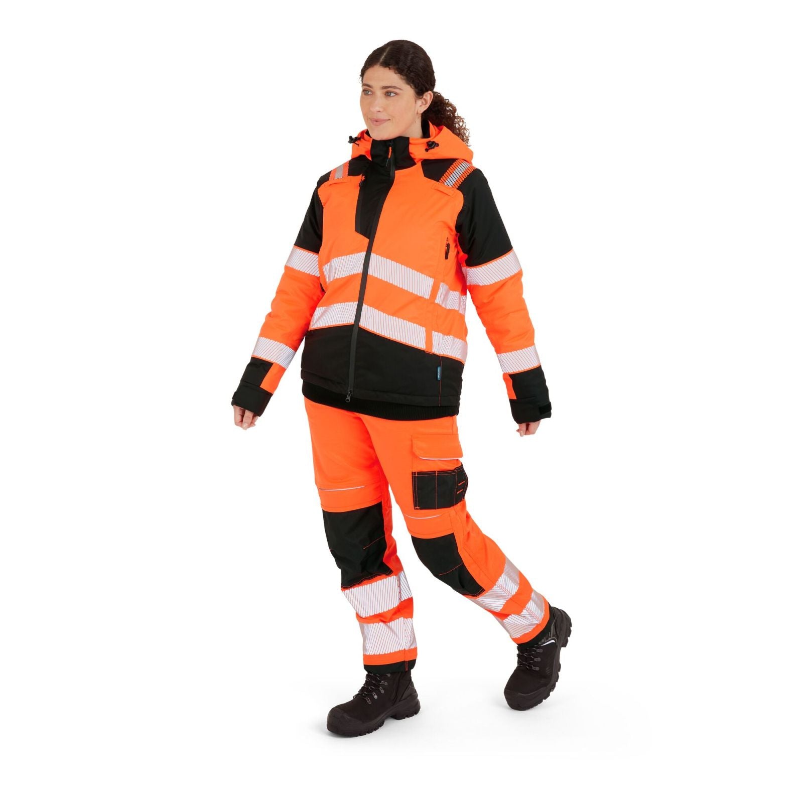 Portwest PW3 Hoge zichtbaarheid Winterjack T162 Hi-Vis Dames oranje-zwart(OB)