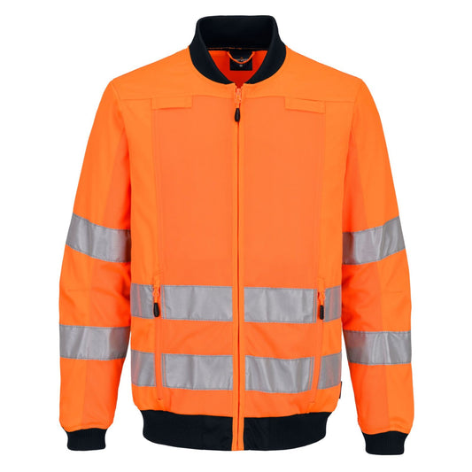 Portwest PW3 Hoge zichtbaarheid Werkjas T164 Hi-Vis mesh paneel oranje-marineblauw(ON)