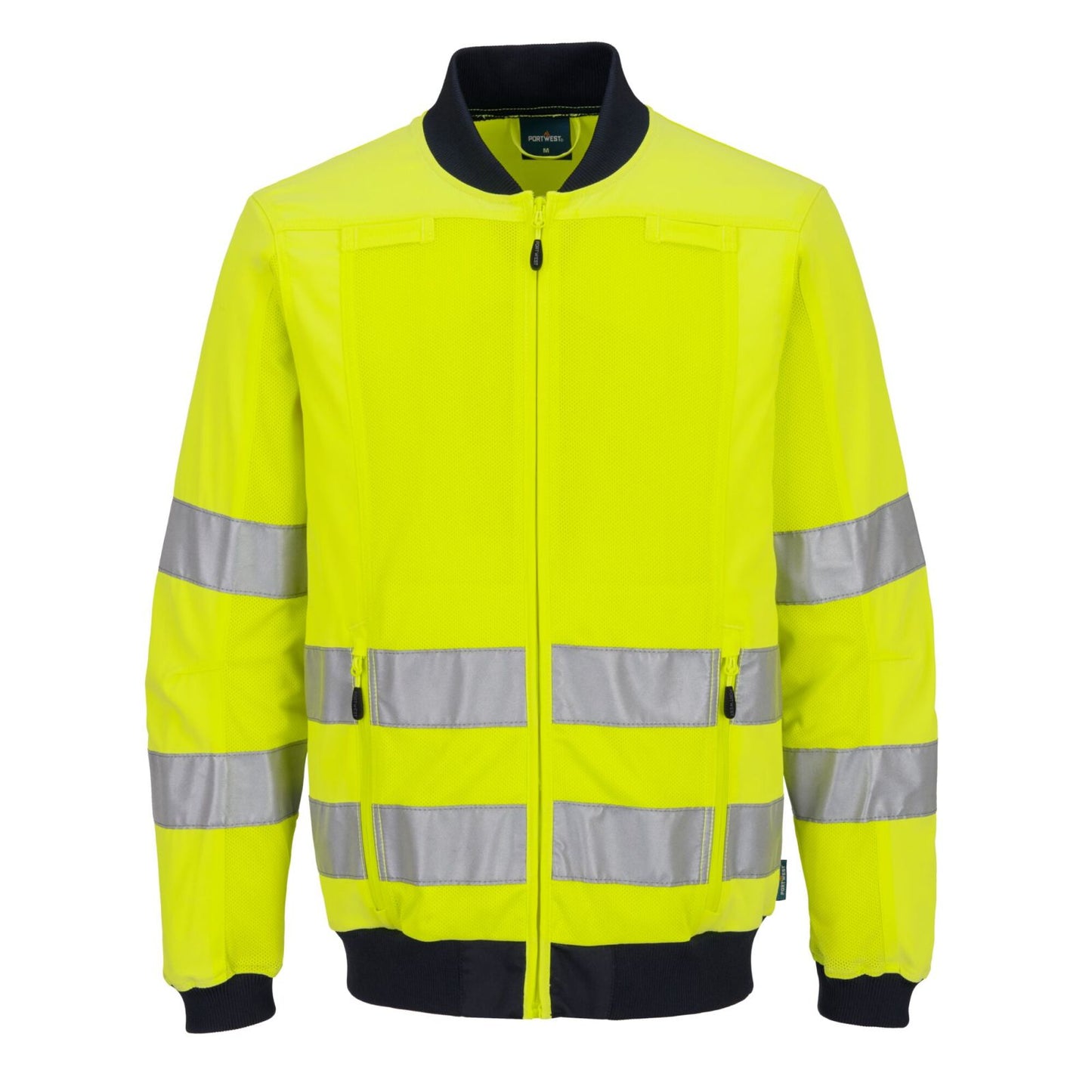 Portwest PW3 Hoge zichtbaarheid Werkjas T164 Hi-Vis mesh paneel geel-marineblauw(YN)