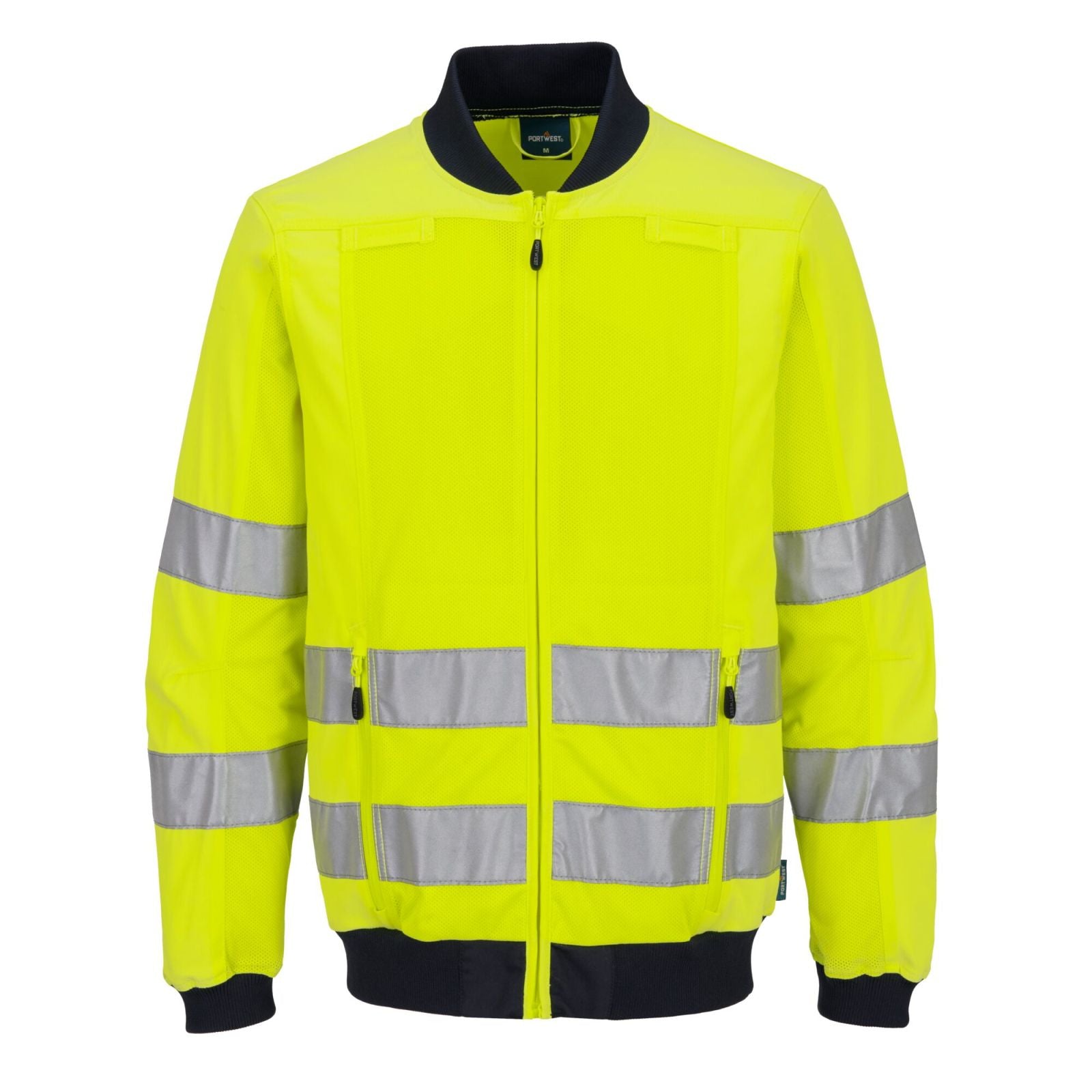 Portwest PW3 Hoge zichtbaarheid Werkjas T164 Hi-Vis mesh paneel geel-marineblauw(YN)