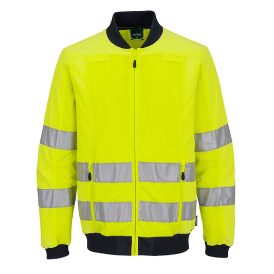 Portwest PW3 Hoge zichtbaarheid Werkjas T164 Hi-Vis mesh paneel geel-marineblauw(YN)