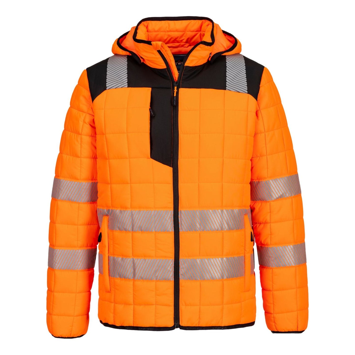Portwest PW3 Hoge zichtbaarheid Jack T165 Hi-Vis square baffle oranje-zwart(OB)