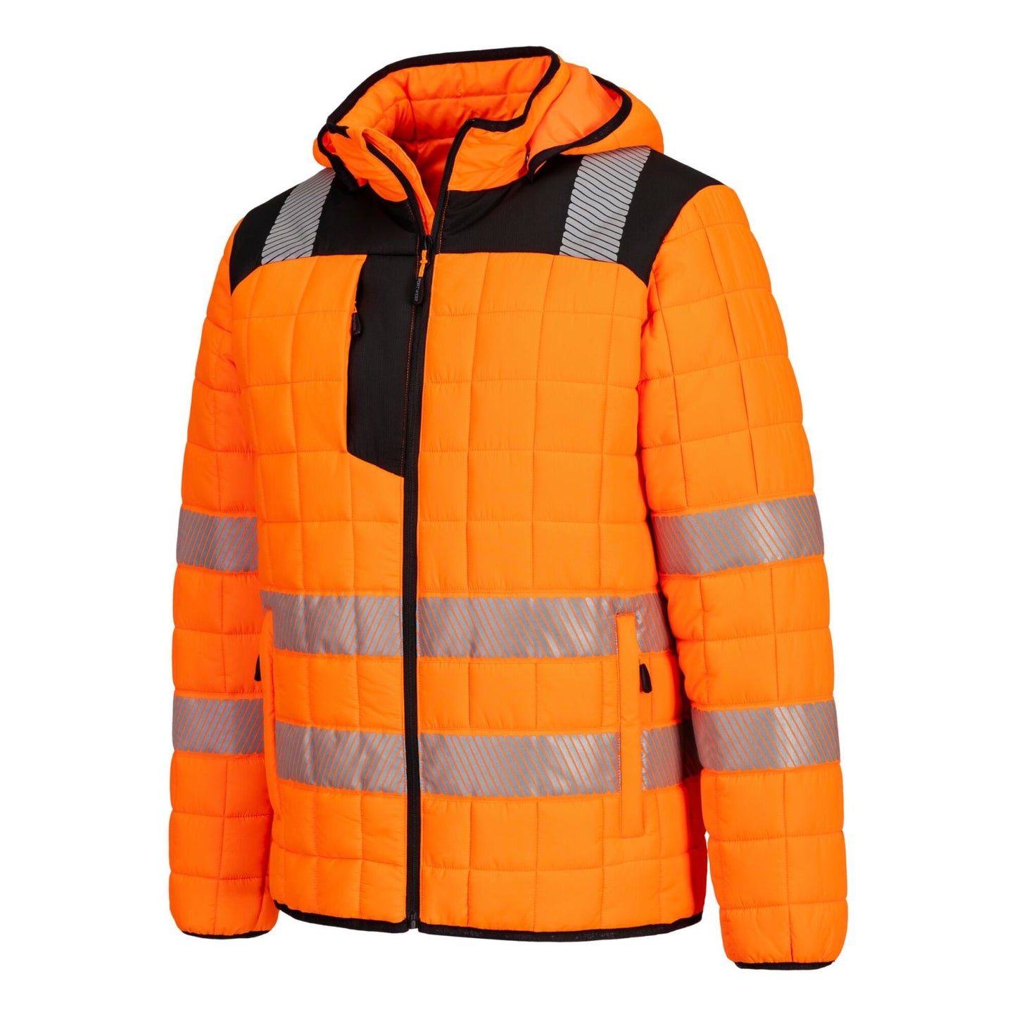 Portwest PW3 Hoge zichtbaarheid Jack T165 Hi-Vis square baffle oranje-zwart(OB)
