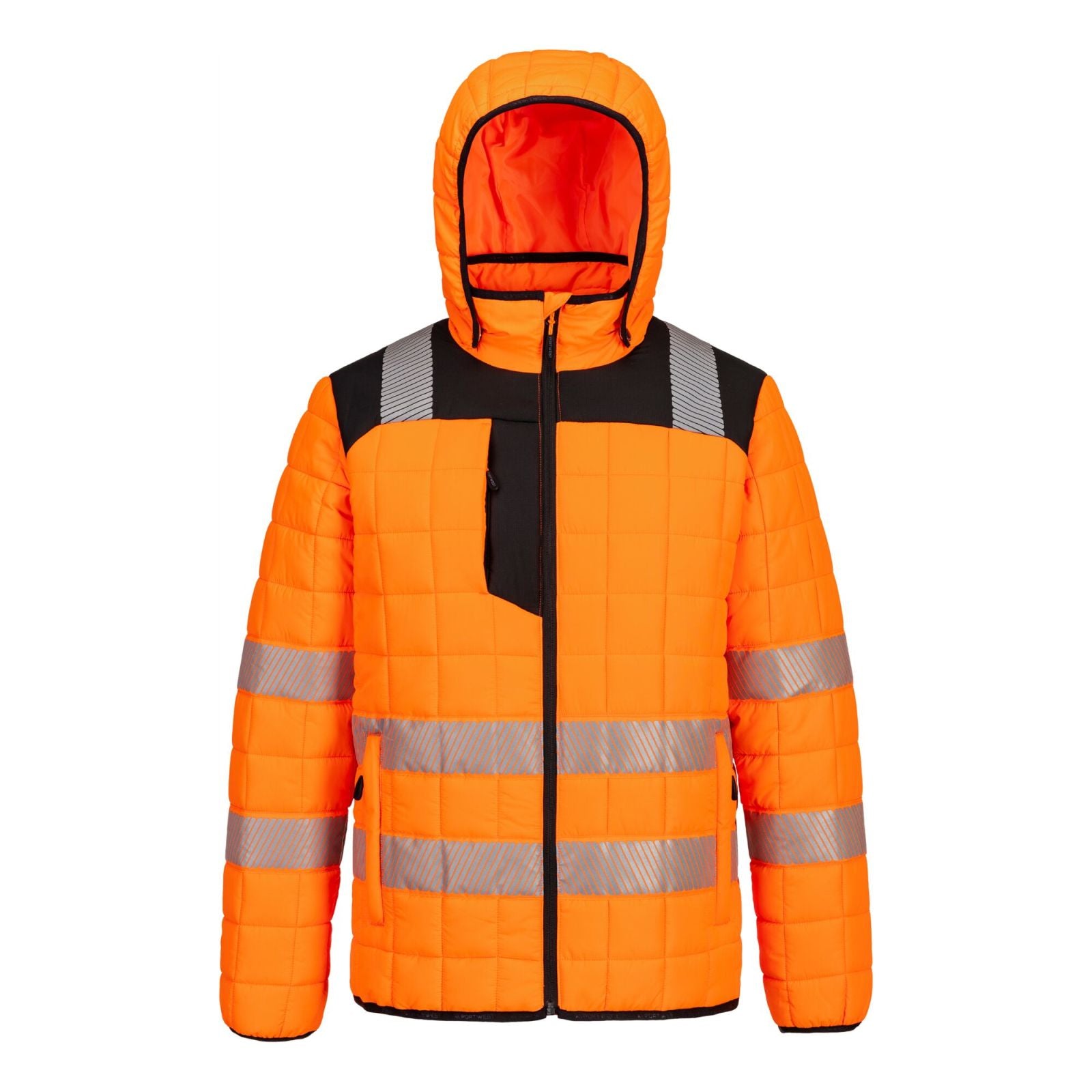 Portwest PW3 Hoge zichtbaarheid Jack T165 Hi-Vis square baffle oranje-zwart(OB)
