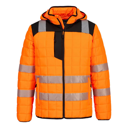Portwest PW3 Hoge zichtbaarheid Jack T165 Hi-Vis square baffle oranje-zwart(OB)