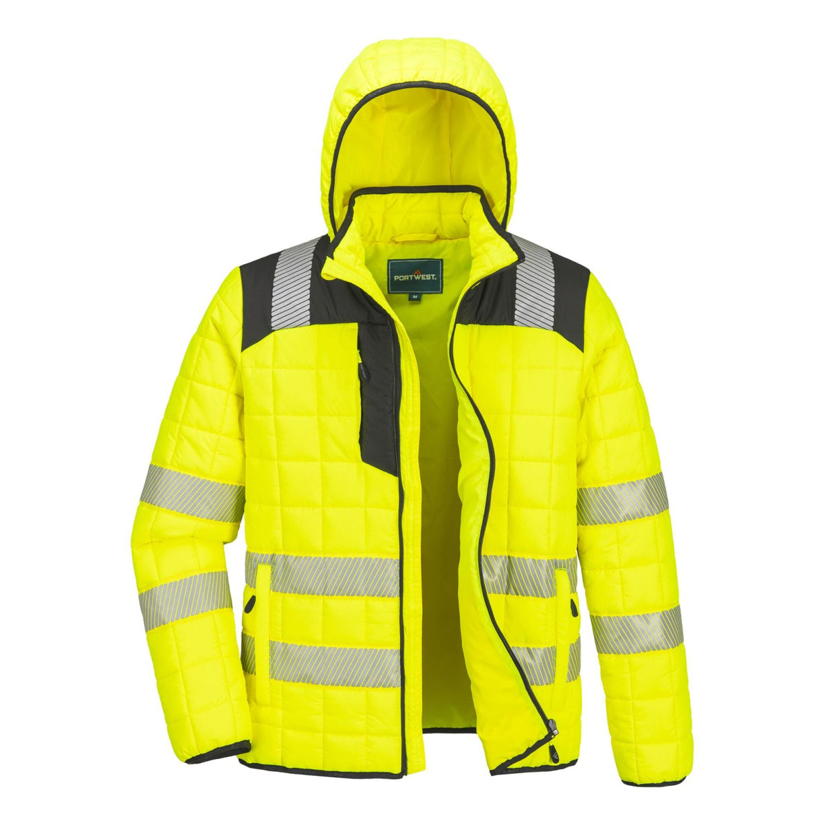 Portwest PW3 Hoge zichtbaarheid Jack T165 Hi-Vis square baffle geel-zwart(YB)