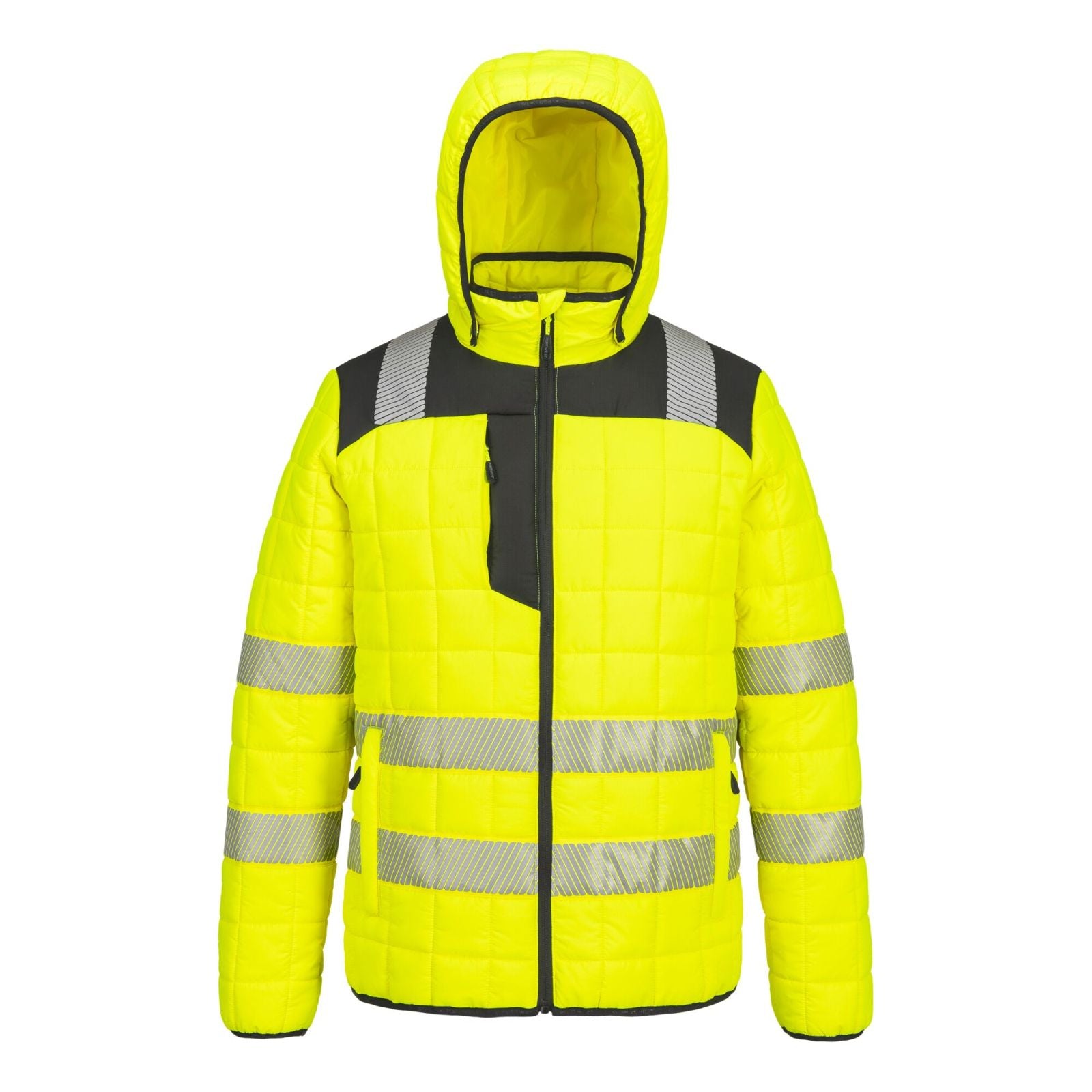 Portwest PW3 Hoge zichtbaarheid Jack T165 Hi-Vis square baffle geel-zwart(YB)