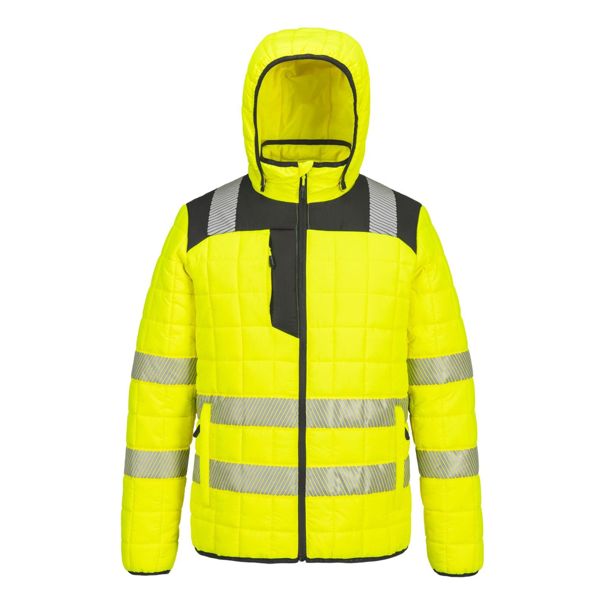 Portwest PW3 Hoge zichtbaarheid Jack T165 Hi-Vis square baffle geel-zwart(YB)