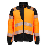Portwest PW3 Hoge zichtbaarheid Jack T170 baffle Hi-Vis hybride winddicht waterafstotend oranje-zwart(OB)