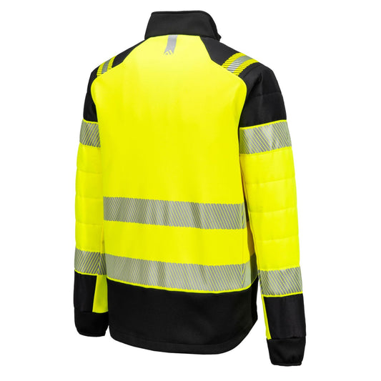 Portwest PW3 Hoge zichtbaarheid Jack T170 baffle Hi-Vis hybride winddicht waterafstotend geel-zwart(YB)