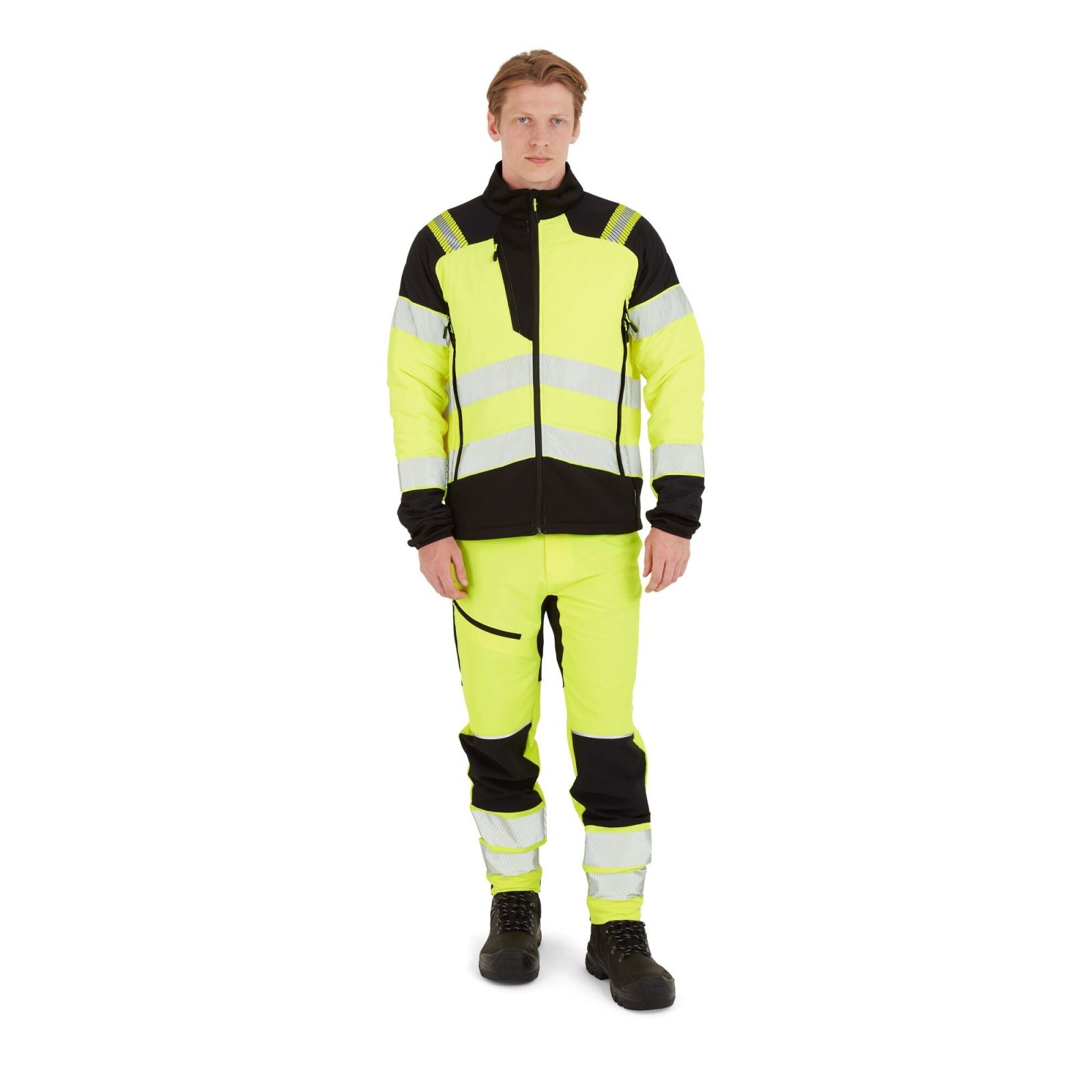 Portwest PW3 Hoge zichtbaarheid Jack T170 baffle Hi-Vis hybride winddicht waterafstotend geel-zwart(YB)