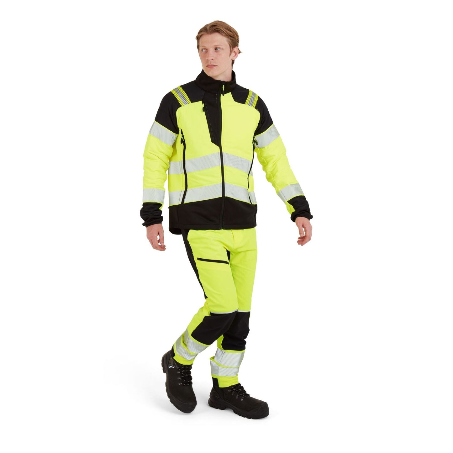 Portwest PW3 Hoge zichtbaarheid Jack T170 baffle Hi-Vis hybride winddicht waterafstotend geel-zwart(YB)