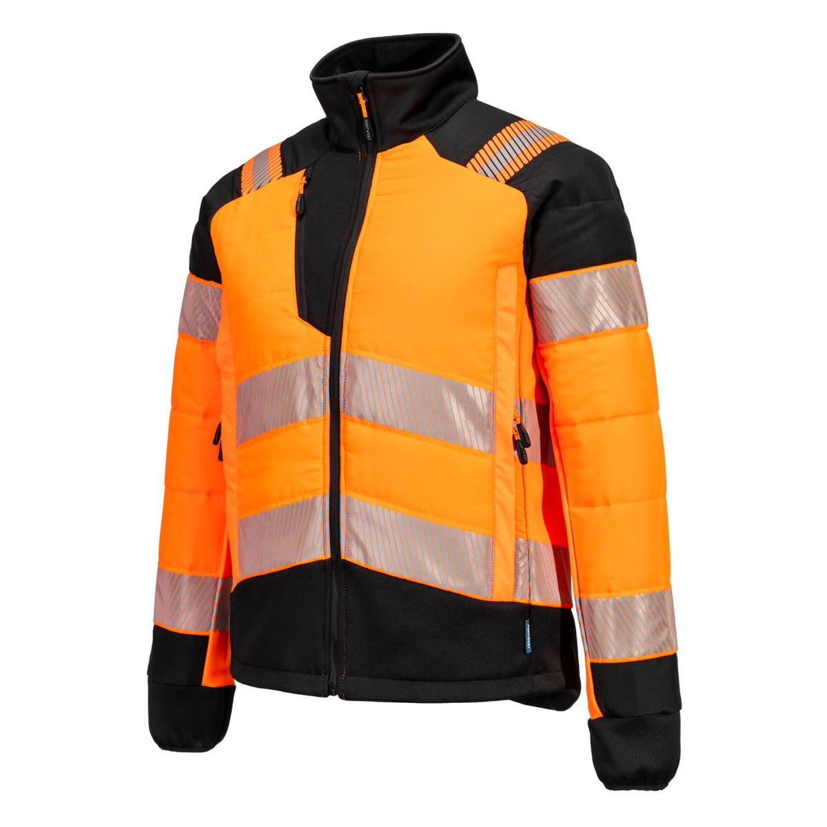 Portwest PW3 Hoge zichtbaarheid Jack T171 baffle Hi-Vis hybride winddicht waterafstotend dames oranje-zwart(OB)