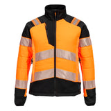Portwest PW3 Hoge zichtbaarheid Jack T171 baffle Hi-Vis hybride winddicht waterafstotend dames oranje-zwart(OB)