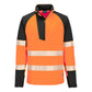 Portwest PW3 Hoge zichtbaarheid Sweatshirt T172 Hi-Vis 1/4 rits oranje-zwart(OB)