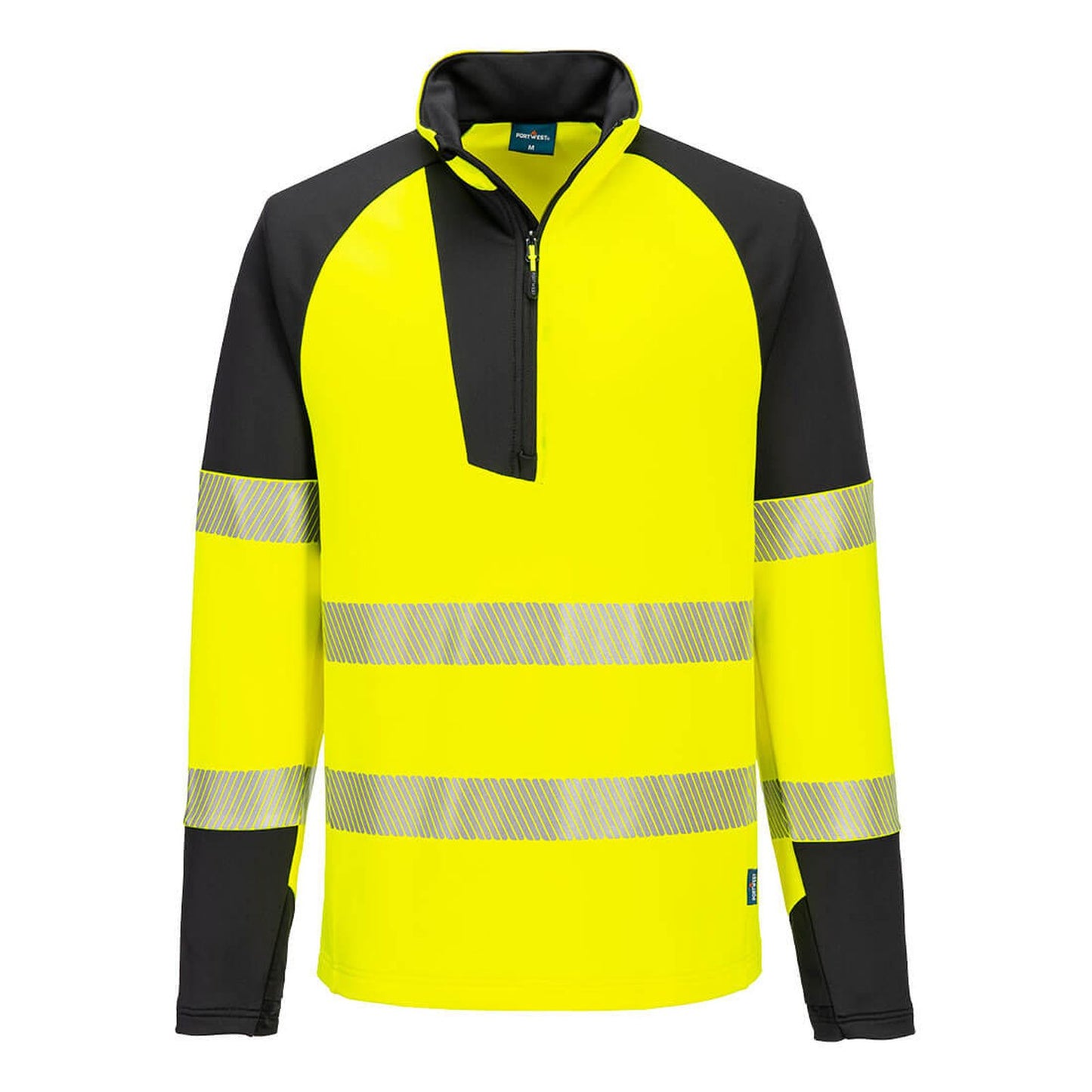 Portwest PW3 Hoge zichtbaarheid Sweatshirt T172 Hi-Vis 1/4 rits geel-zwart(YB)