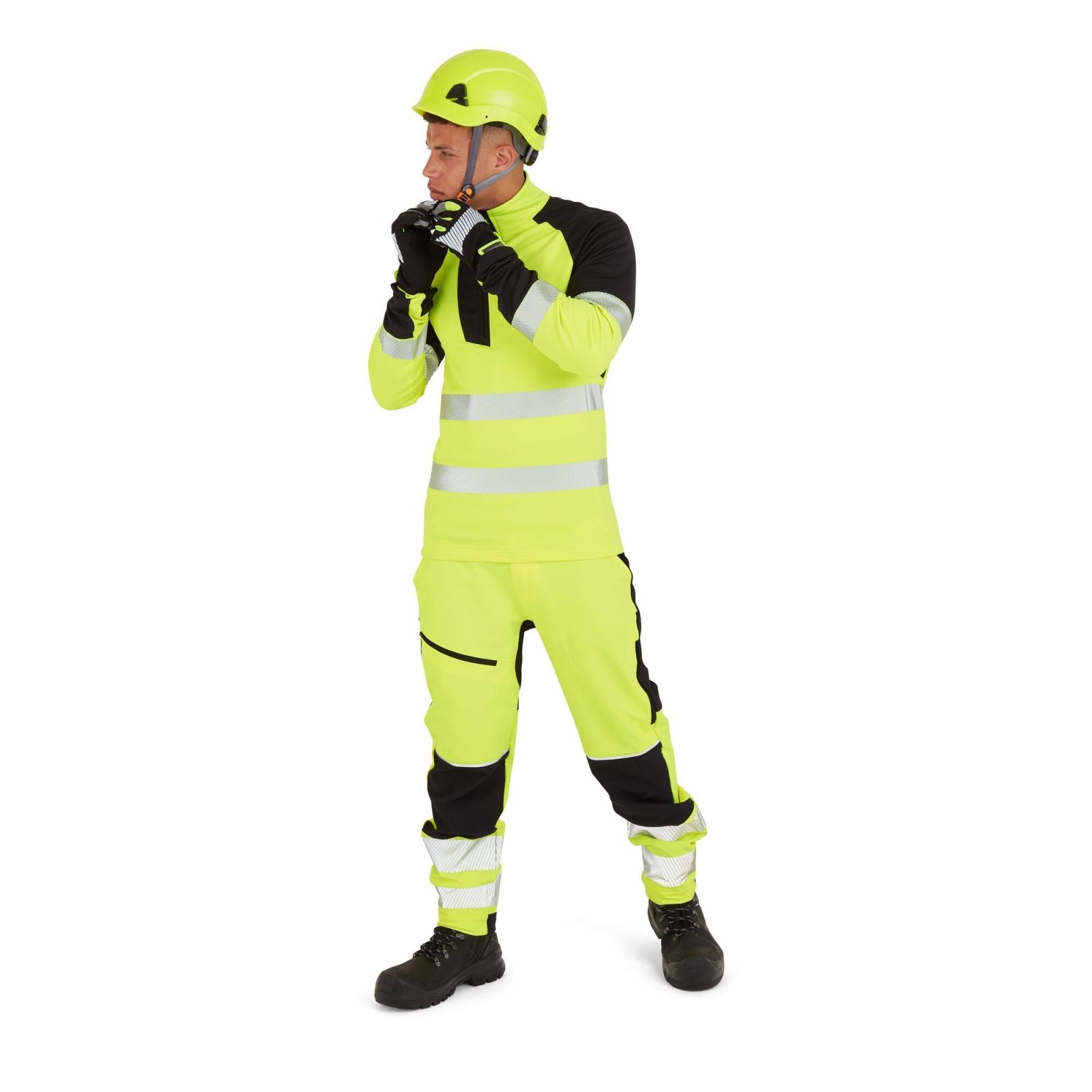 Portwest PW3 Hoge zichtbaarheid Sweatshirt T172 Hi-Vis 1/4 rits geel-zwart(YB)