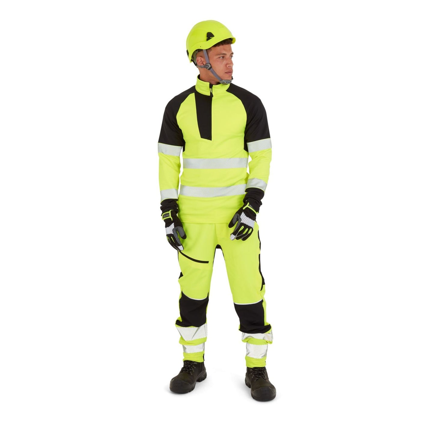 Portwest PW3 Hoge zichtbaarheid Sweatshirt T172 Hi-Vis 1/4 rits geel-zwart(YB)