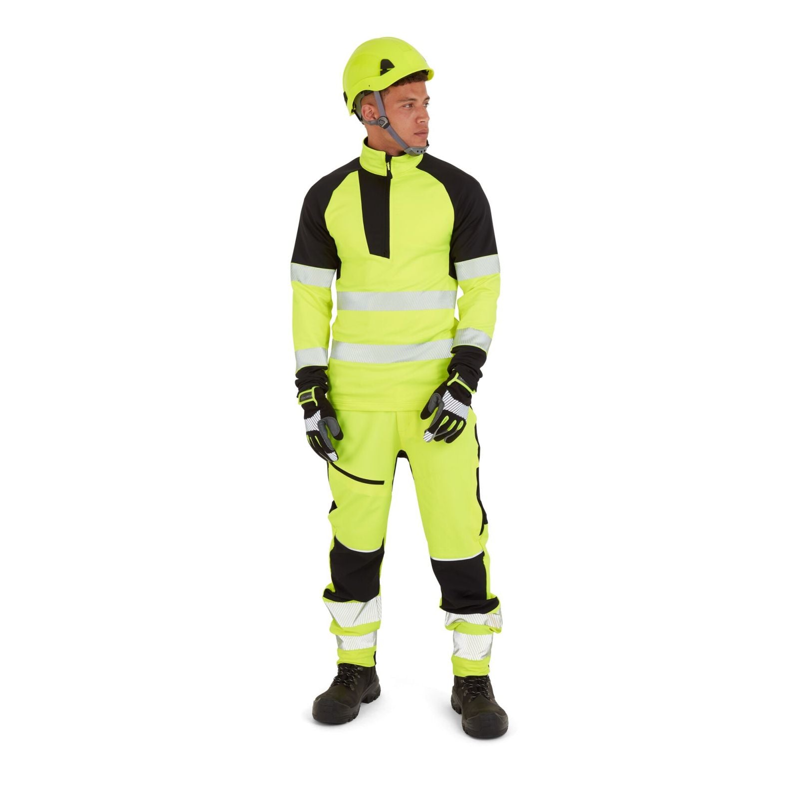 Portwest PW3 Hoge zichtbaarheid Sweatshirt T172 Hi-Vis 1/4 rits geel-zwart(YB)