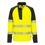 Portwest PW3 Hoge zichtbaarheid Sweatshirt T172 Hi-Vis 1/4 rits geel-zwart(YB)