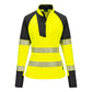 Portwest PW3 Hoge zichtbaarheid Sweatshirt T173 Hi-Vis 1/4 rits dames geel-zwart(YB)