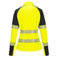 Portwest PW3 Hoge zichtbaarheid Sweatshirt T173 Hi-Vis 1/4 rits dames geel-zwart(YB)