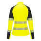 Portwest PW3 Hoge zichtbaarheid Sweatshirt T173 Hi-Vis 1/4 rits dames geel-zwart(YB)
