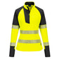 Portwest PW3 Hoge zichtbaarheid Sweatshirt T173 Hi-Vis 1/4 rits dames geel-zwart(YB)