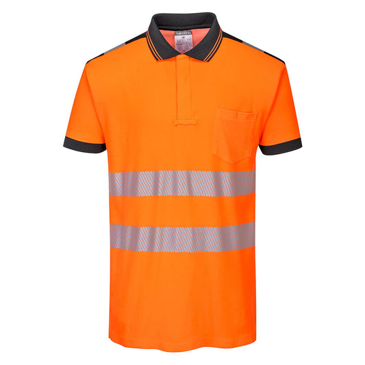 Portwest PW3 Poloshirts T180 oranje-zwart(OB)