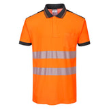Portwest PW3 Poloshirts T180 oranje-zwart(OB)