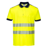 Portwest PW3 Poloshirts T180 geel-marineblauw(YN)