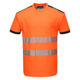 Portwest PW3 T-shirts T181 HiVis UPF35+ UV oranje-zwart(OB)
