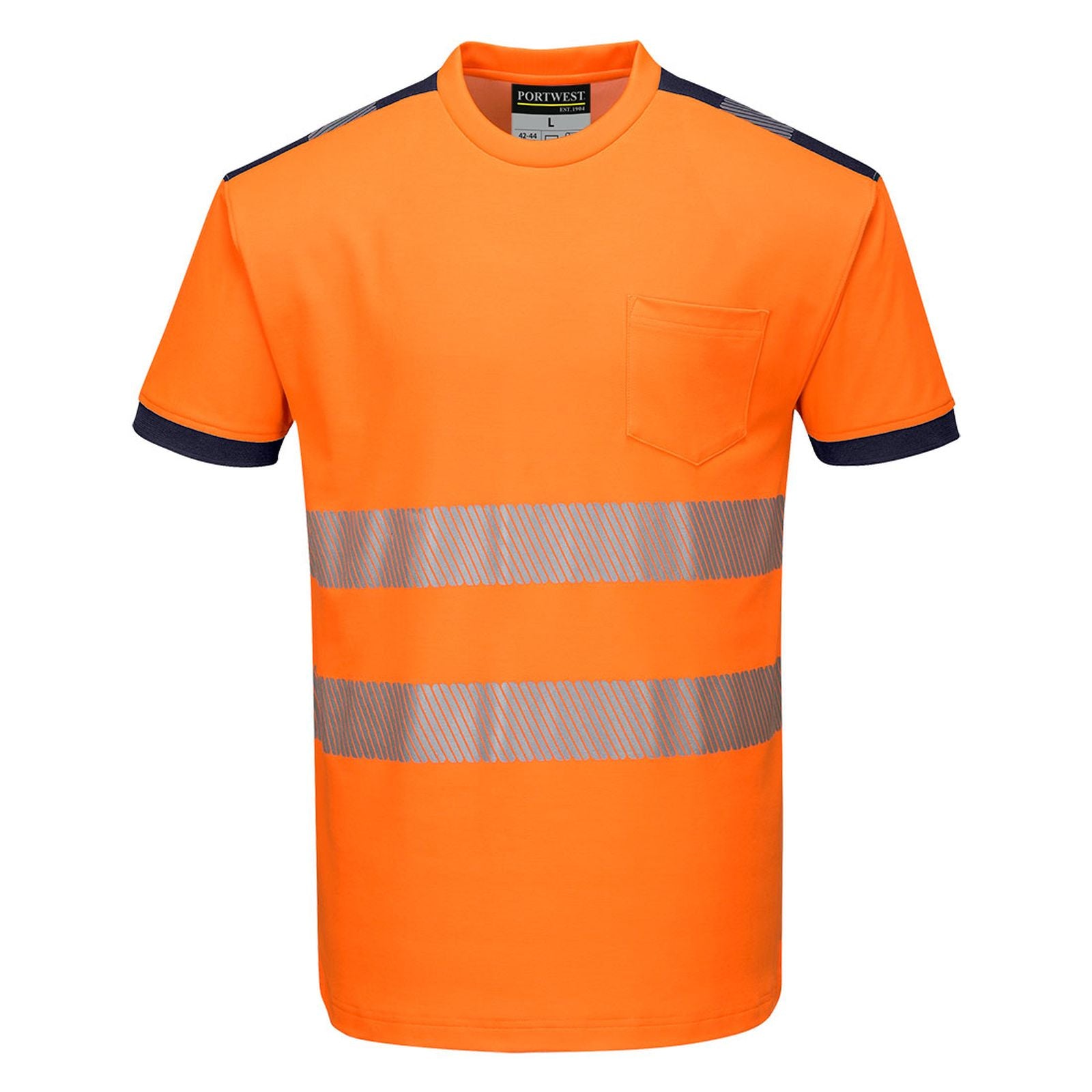 Portwest PW3 T-shirts T181 HiVis UPF35+ UV oranje-marineblauw(ON)
