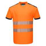 Portwest PW3 T-shirts T181 HiVis UPF35+ UV oranje-marineblauw(ON)