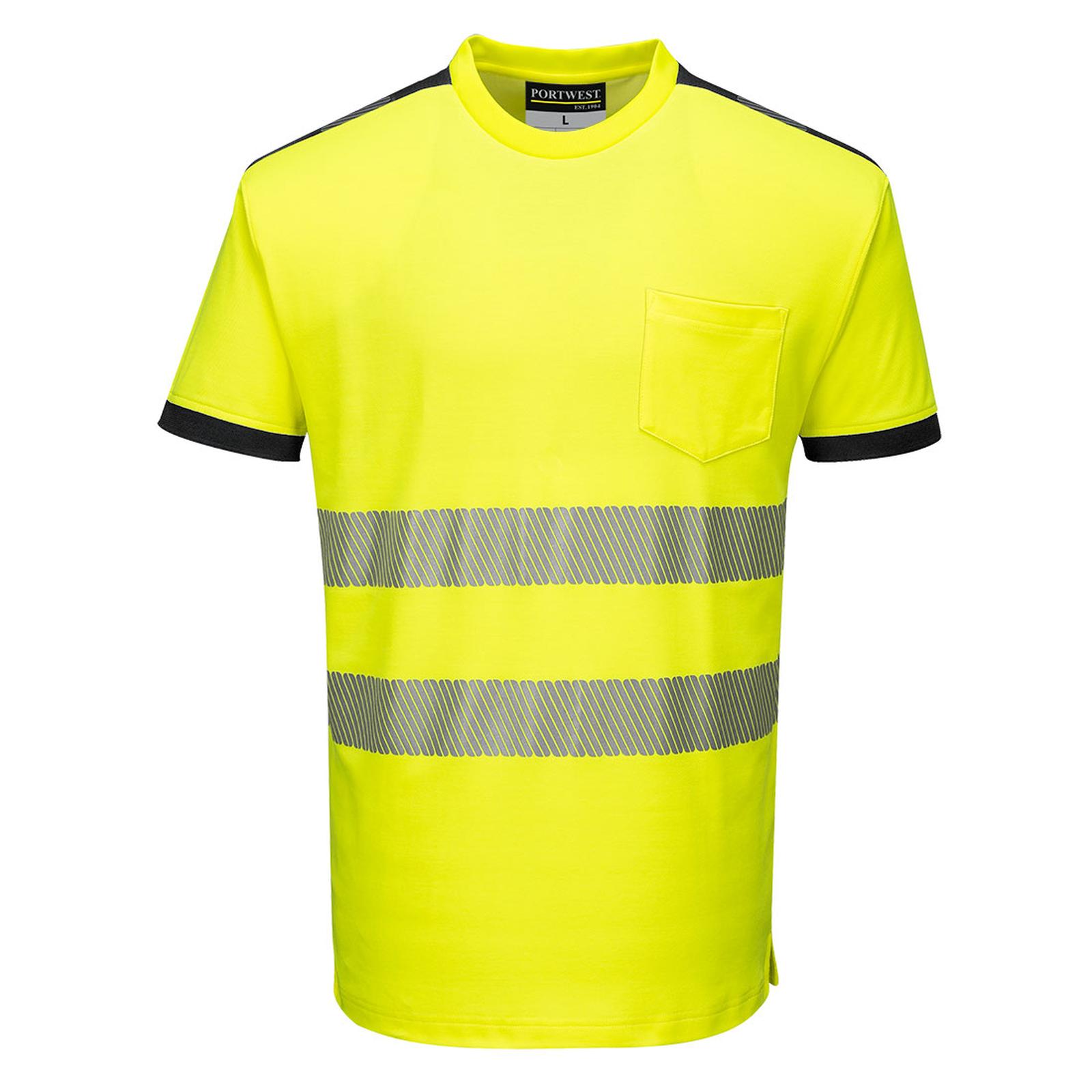 Portwest PW3 T-shirts T181 HiVis UPF35+ UV geel-zwart(YB)