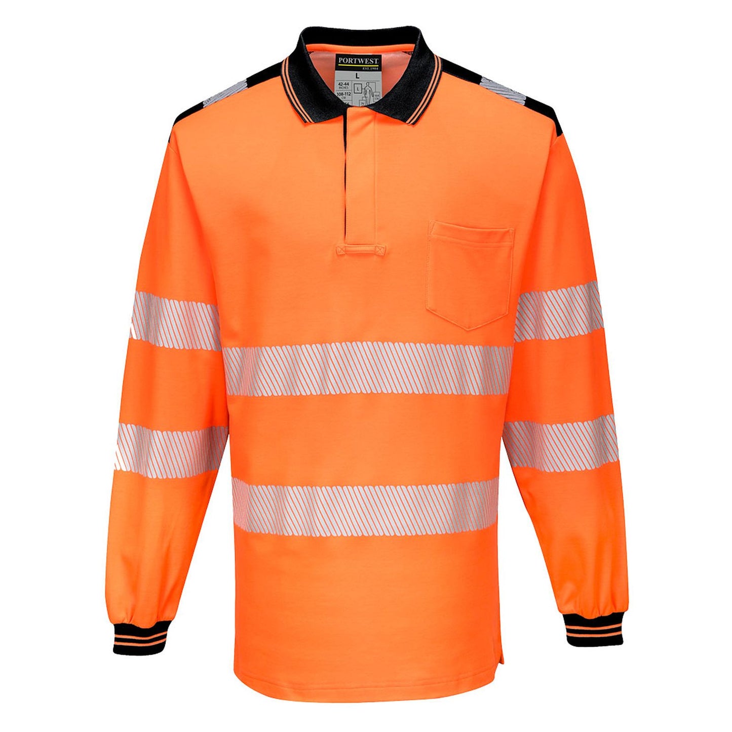 Portwest PW3 Poloshirts T184 oranje-zwart(OB)
