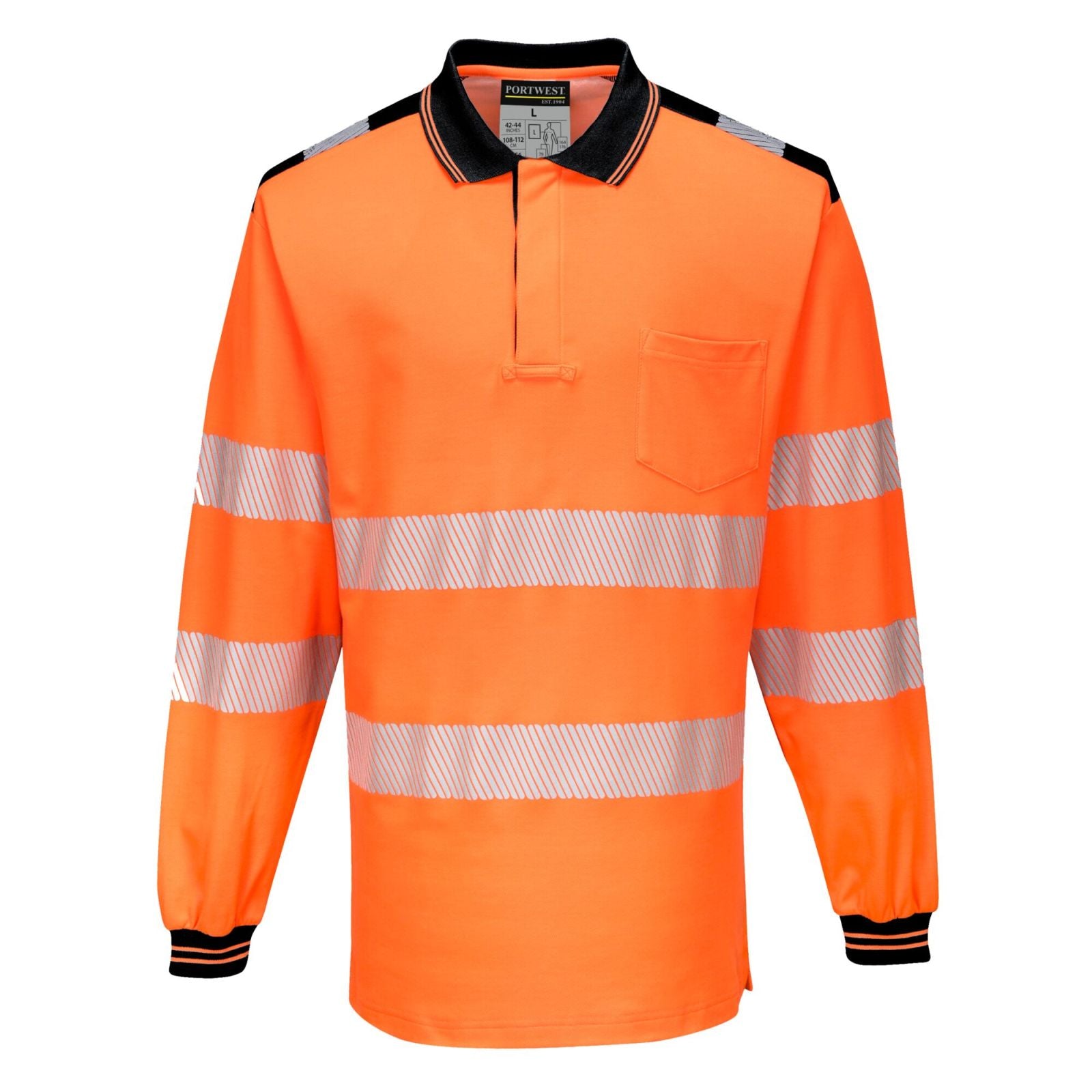 Portwest PW3 Poloshirts T184 oranje-zwart(OB)