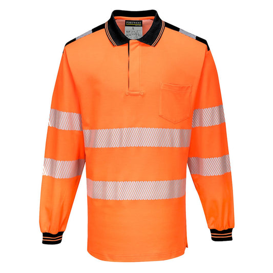 Portwest PW3 Poloshirts T184 oranje-zwart(OB)